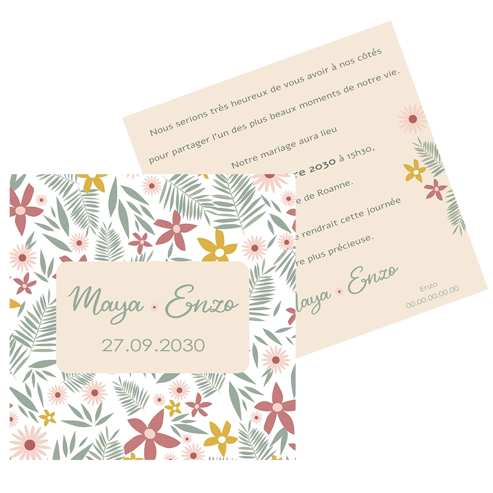 faire part 14x14 cm création sur mesure